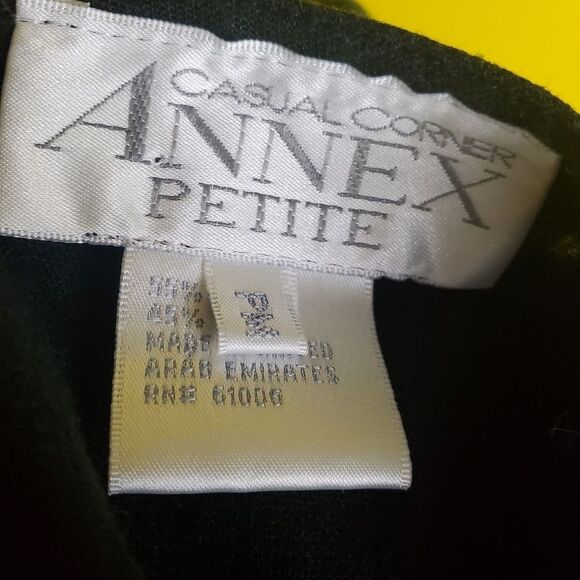 Vintage Black Linen Blend Midi Dress Size Medium Petite - Picture 5 of 7